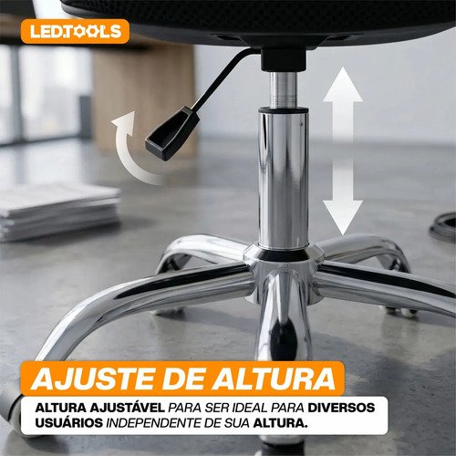Cadeira Escritorio Confortavel Giratoria Estofado Mesh Altura Regulável Apoio Lombar Home Office Bussines