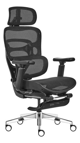 Cadeira Escritório Ergonômica Executiva Premium Souldis A08 Cor Preto Material do estofamento Malha