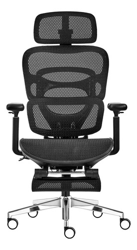 Cadeira Escritório Ergonômica Executiva Premium Souldis A08 Cor Preto Material do estofamento Malha