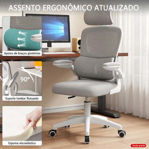 Cadeira Escritório Ergonômica G500: Suporte Lombar Ajustável
