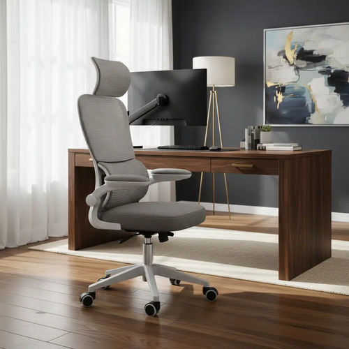 Cadeira escritorio ergonomica genebra g500 luvinco cor cinza