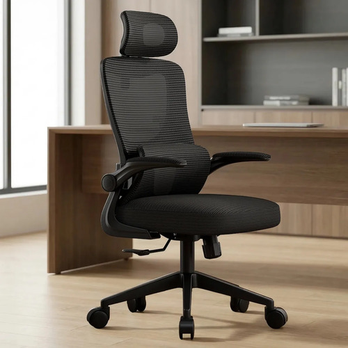 Cadeira escritorio ergonomica giratoria ajustavel delin vert
