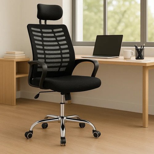 Cadeira escritorio ergonomica heads top bestchair cor preto