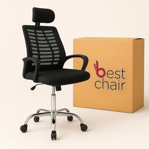 Cadeira Escritório Ergonômica Heads Top Bestchair Cor Preto Material do estofamento Tecido