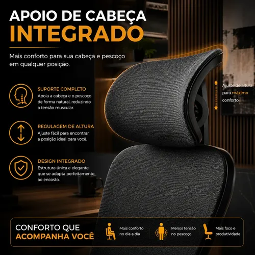 Cadeira Escritório Ergonômica Maat Brand Com Suporte Lombar