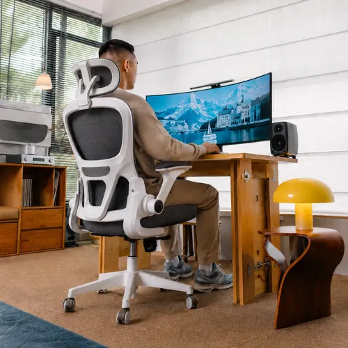 Cadeira escritorio ergonomica mesh ajustavel suplombar nr17