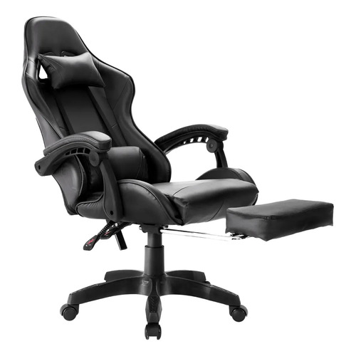 Cadeira escritorio gamer ergonomica reclinavel apoio p pes 1