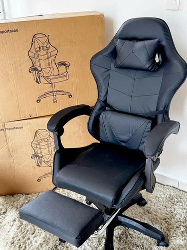 Cadeira Escritório Gamer Ergonômica Reclinável Apoio P/ Pes
