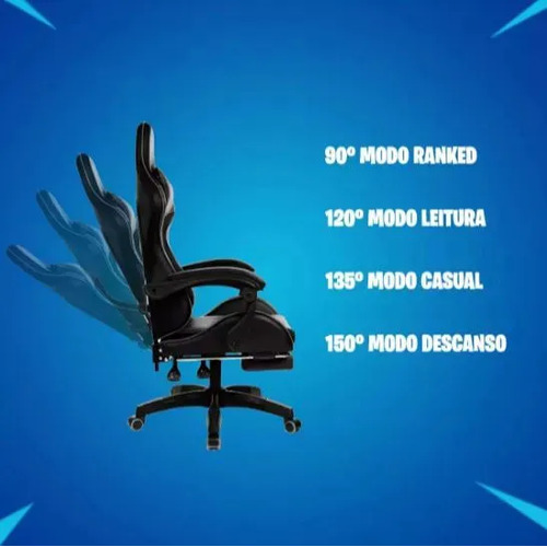 Cadeira Escritório Gamer Ergonômica Reclinável Apoio P/ Pes