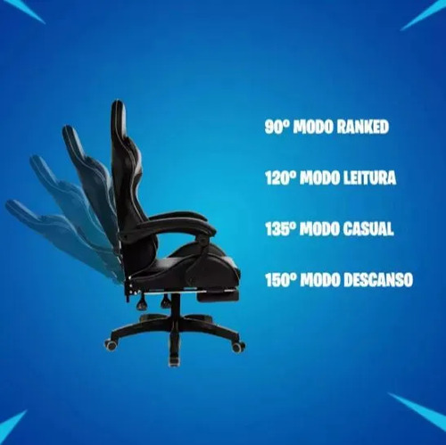 Cadeira Escritório Gamer Ergonômica Reclinável Apoio P/ Pes