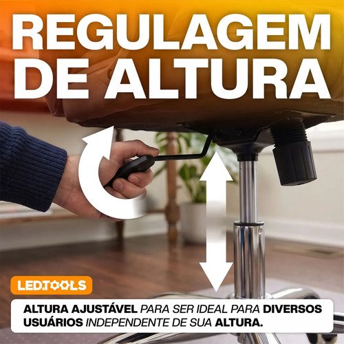 Cadeira escritório presidente ergonômica couro cor preto K Nakasaki