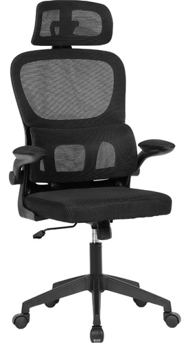 Cadeira Escritório Presidente Ergonômica NR17 Marqs Home Arcanis Preta com Apoio Lombar e Encosto Mesh Premium