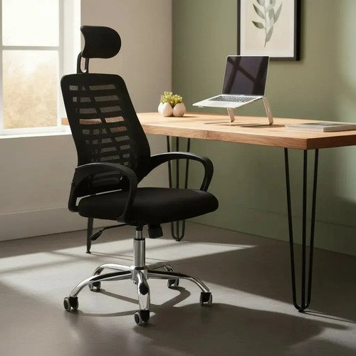 Cadeira executiva eike mesh zebra alta preta giratoria ergon