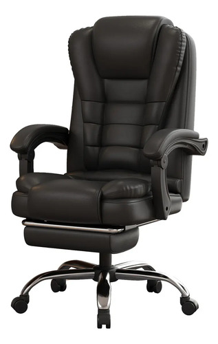 Cadeira Executiva Sweet Studio Ergonômica Preta, Com Apoio de Pés e Encosto Reclinável