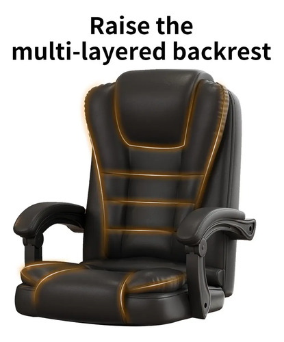 Cadeira Executiva Sweet Studio Ergonômica Preta, Com Apoio de Pés e Encosto Reclinável