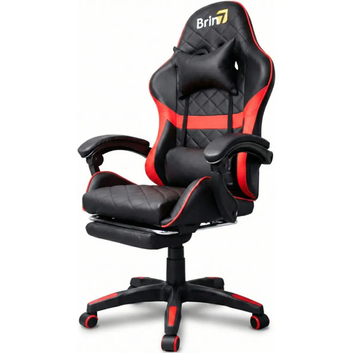 Cadeira gamer brin7 couro sintetico preto vermelho vermelho 1