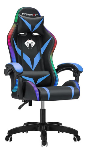 Cadeira gamer e escritorio python fly com led rgb ergonomica