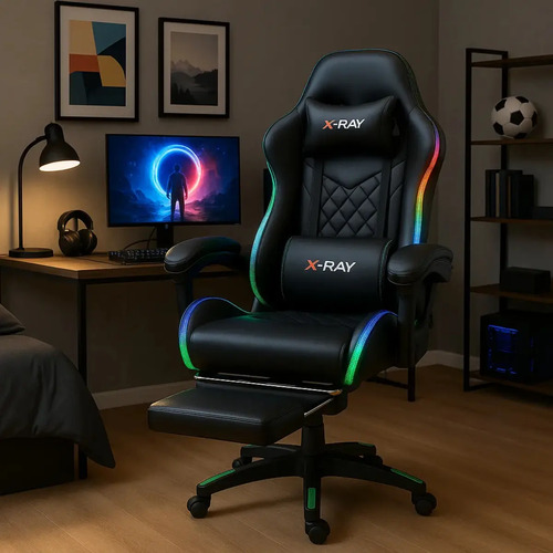 Cadeira gamer e escritorio x ray fit com led rgb ergonomica 1 1