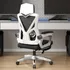 Cadeira gamer preto e gamer escritorio branco profissional 1