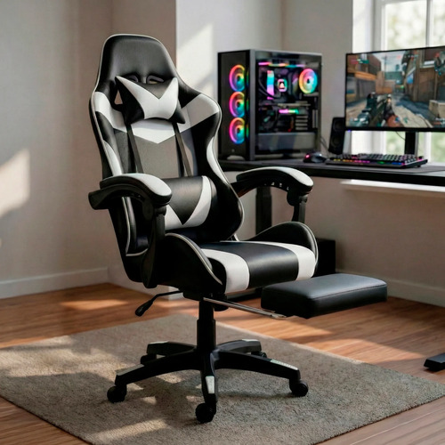 Cadeira gamer profissional escritorio com apoio para pes 1