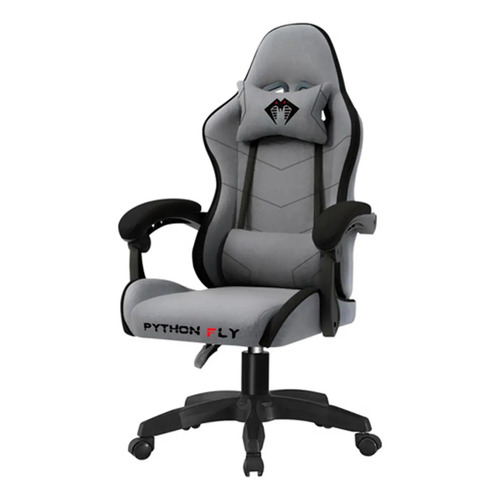 Cadeira gamer python fly g5 ergonomica de linho cinza com ro 1