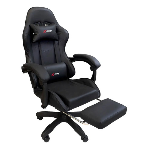 Cadeira Gamer Reclinável X-Ray Fit Preta Ergonômica com Apoio para Pés