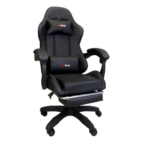 Cadeira Gamer Reclinável X-Ray Fit Preta Ergonômica com Apoio para Pés