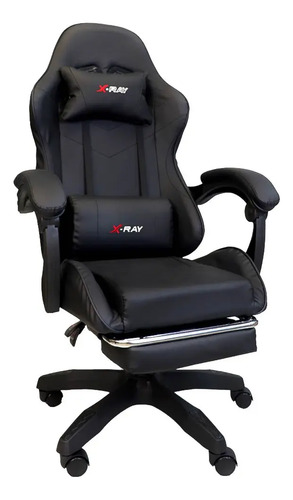 Cadeira Gamer Reclinável X-Ray Fit Preta Ergonômica com Apoio para Pés