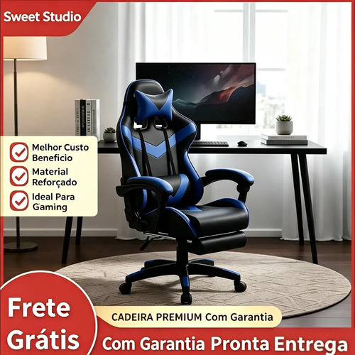 Cadeira gamer sweet studio ergonomica reclinavel em couro si