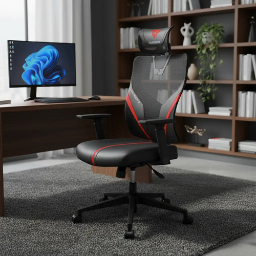 Cadeira gamer thunderx3 yama1 preta vermelha ergonomica c en 1
