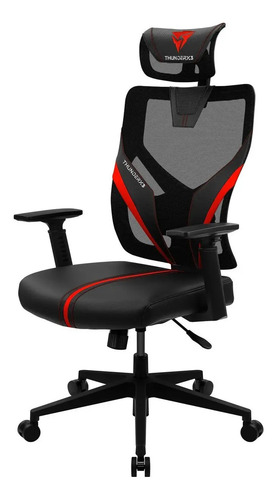 Cadeira Gamer ThunderX3 YAMA1 Preta Vermelha Ergonômica c/ Encosto Reclinável