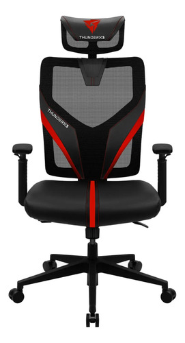Cadeira Gamer ThunderX3 YAMA1 Preta Vermelha Ergonômica c/ Encosto Reclinável