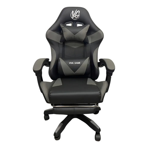 Cadeira gamer viva game duo apoio para pes couro sintetico p 1