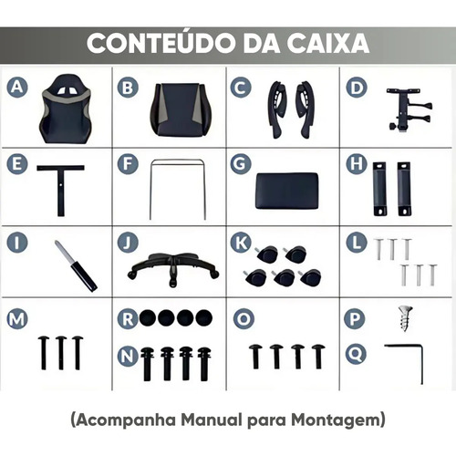Cadeira Gamer Viva Game DUO Apoio para Pés Couro Sintético Preto Cinza