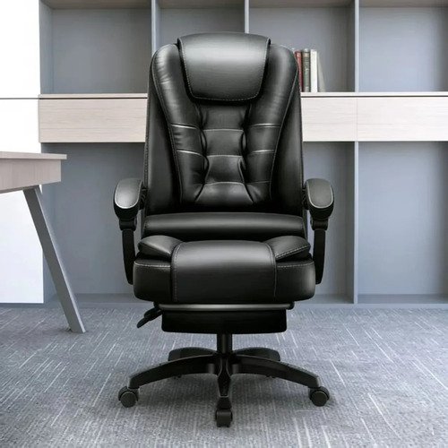 Cadeira giratoria escritorio presidente ergonomica couro sin