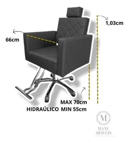 Cadeira Para Salão De Beleza E Barbearia Promoção Cor Preta