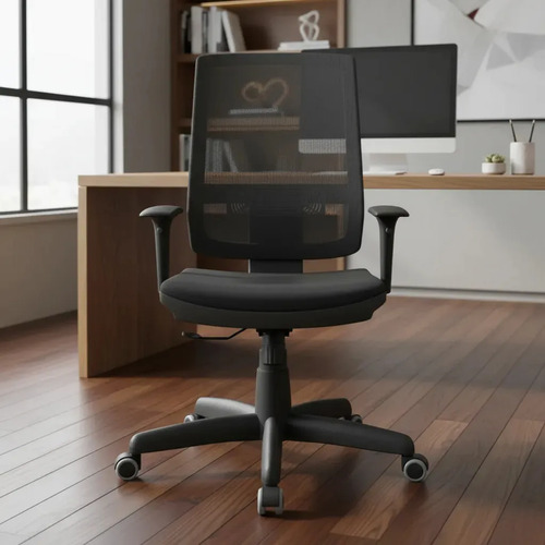 Cadeira plaxmetal brizza relax tela cor preto material do es