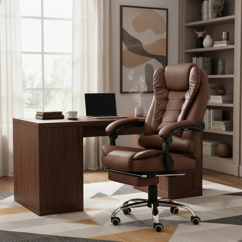 Cadeira presidente python fly giratoria reclinavel couro sin