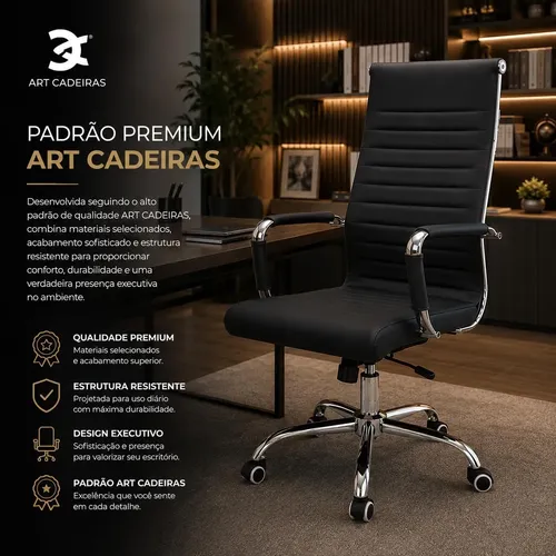 Cadeira Presidente Reclinável Escritório Giratória Relax