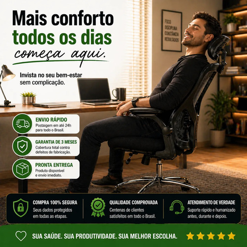 Cadeira Studio 150kg Gamer Minimalista Mesh Alta Densidade