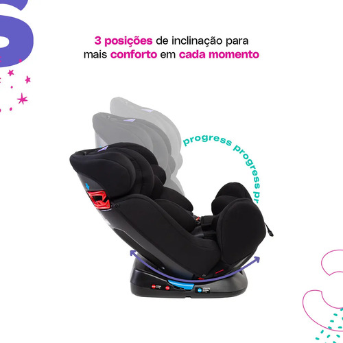 Cadeirinha Cosco Kids, Progress, 0 a 36kg, Preto
