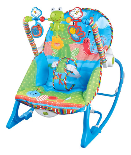 Cadeirinha descanso bebe musical maxi baby ate 18kgs azul
