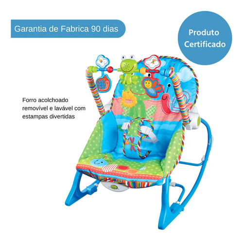 Cadeirinha Descanso Bebe Musical Maxi Baby Até 18kgs Azul