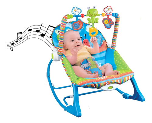 Cadeirinha Descanso Bebe Musical Maxi Baby Até 18kgs Azul