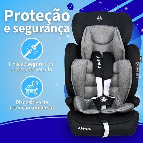 Cadeirinha Infantil Para Carro 9-36kg Passeio Com Segurança Cadeirinha Infantil Preto