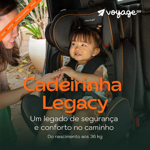 Cadeirinha Infantil Reclinável Legacy Cinza e Preto Mescla Voyage