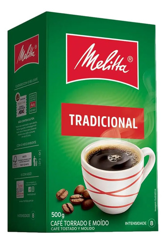 Café Torrado e Moído Tradicional Caixa 500g Melitta Intenso A Vácuo