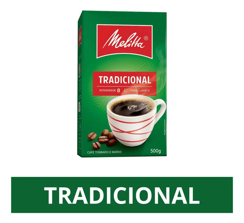 Café Torrado e Moído Tradicional Caixa 500g Melitta Intenso A Vácuo