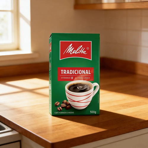 Café Torrado e Moído Tradicional Caixa 500g Melitta Intenso A Vácuo