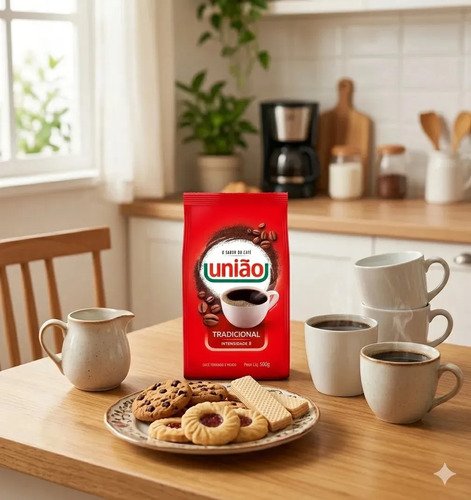 Café Torrado E Moido Tradicional Pouch 500g Intensidade 8 União Pacote